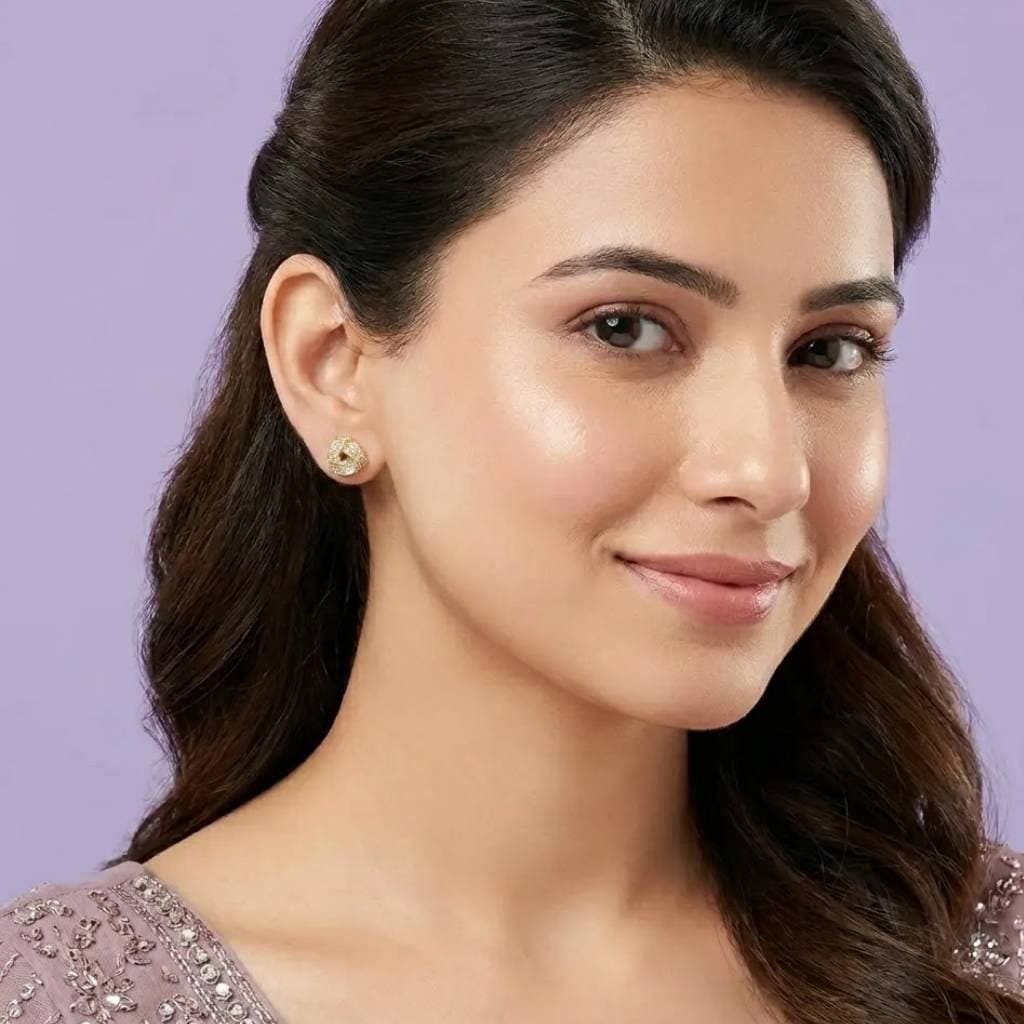 Woven Love Knot Crystal Stud Earrings