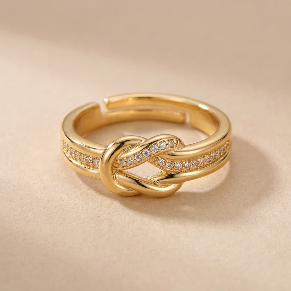Bowline Pavé Adjustable Ring