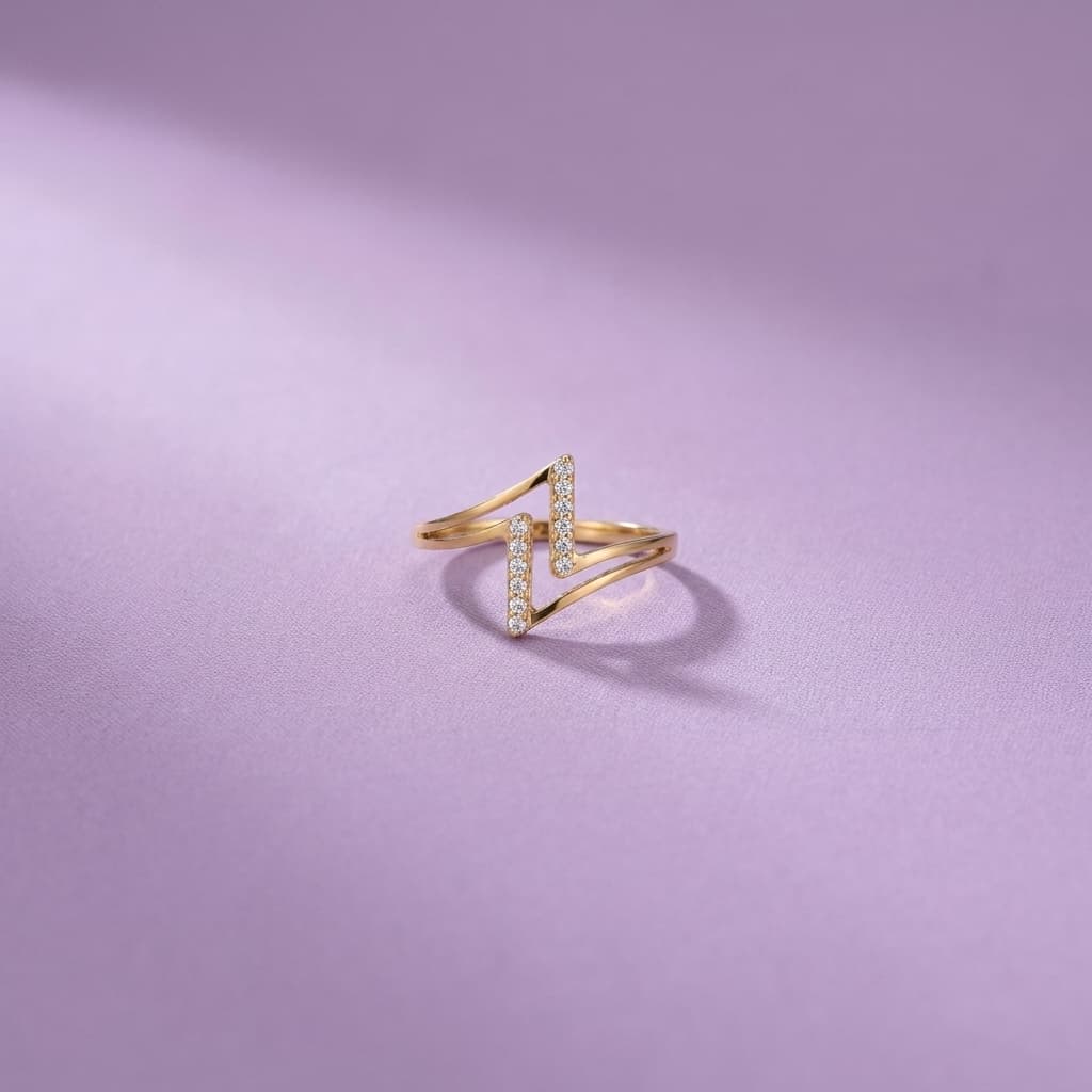 Chevron Crystal Ring