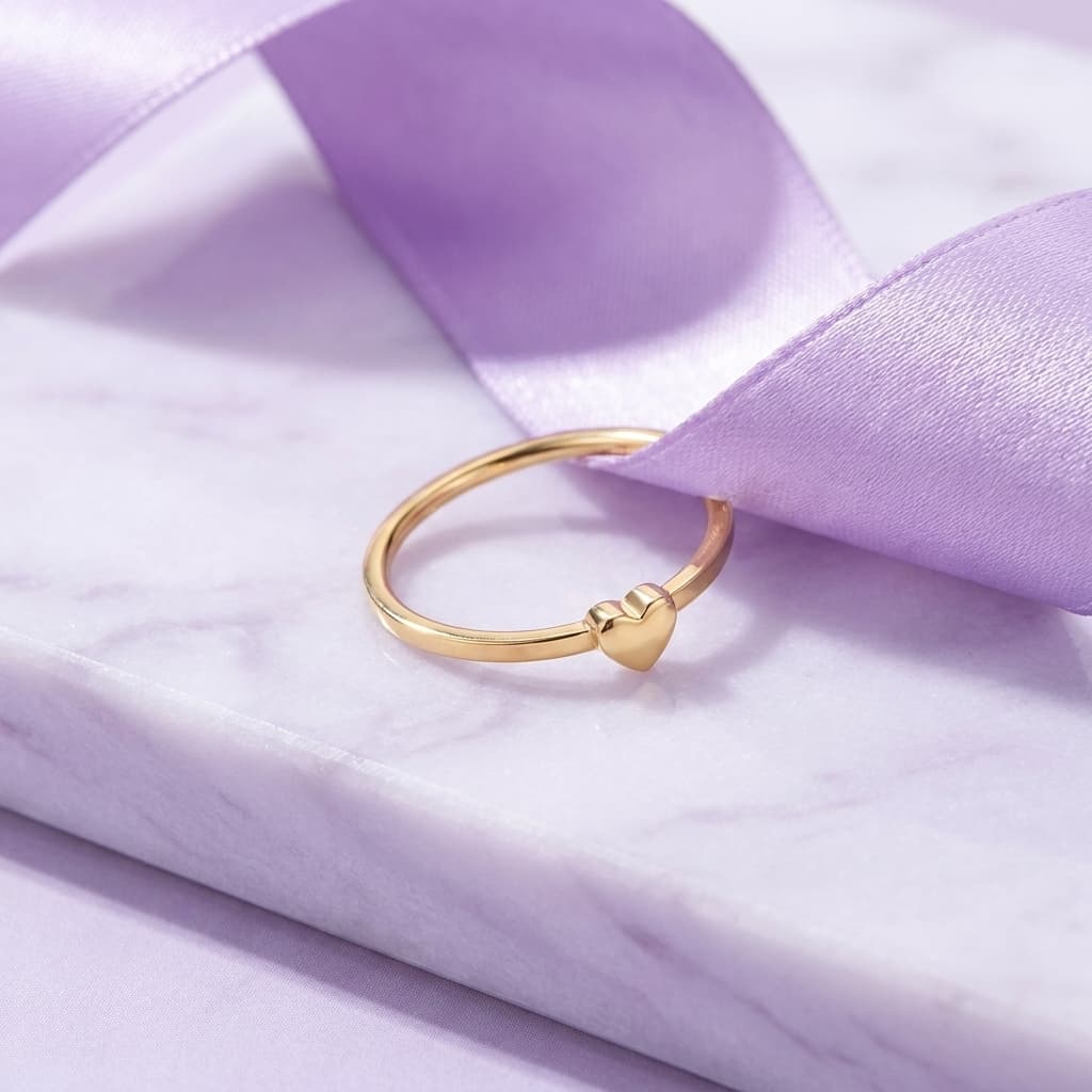 Heart Top Slim Ring