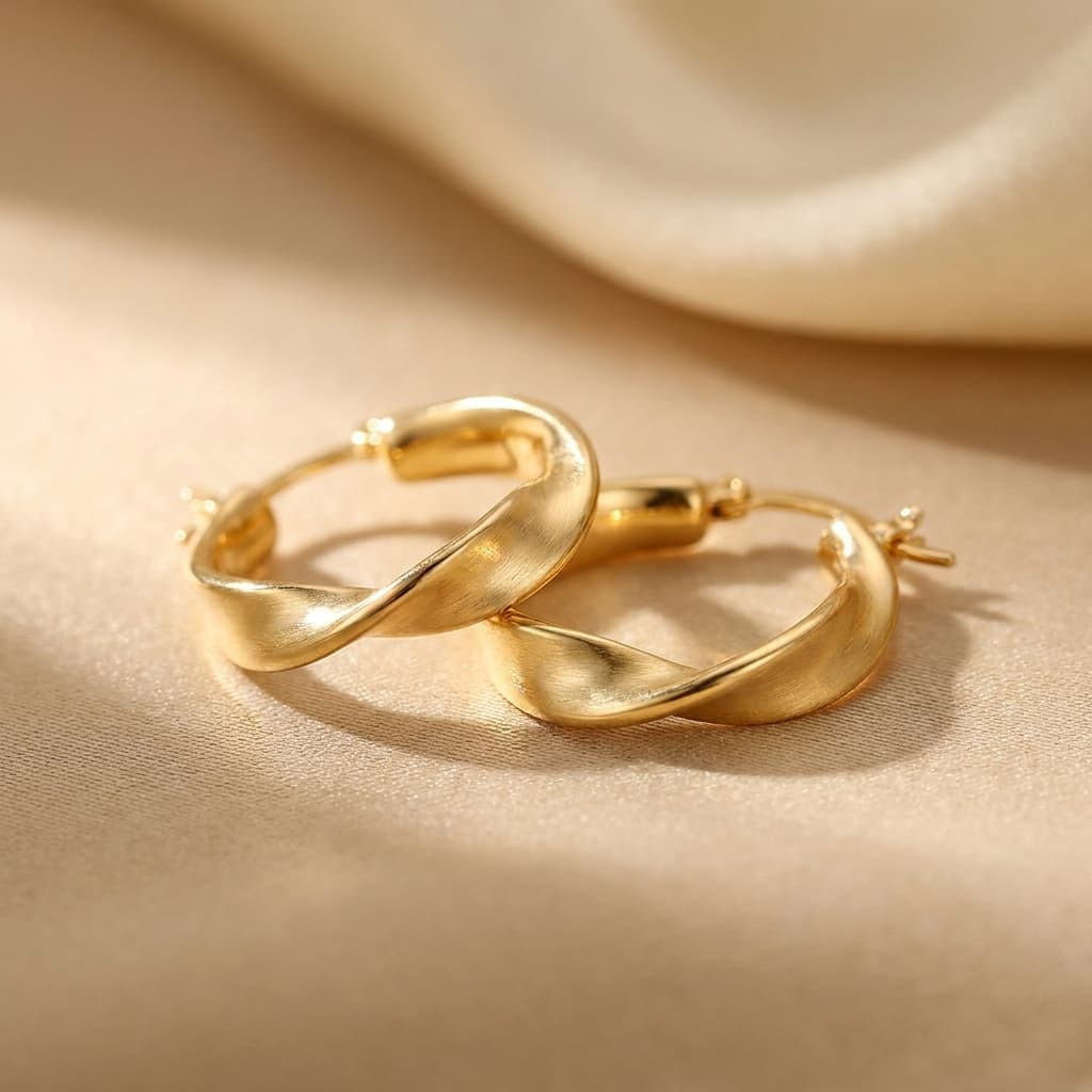 Sculpted Ribbon Hoops