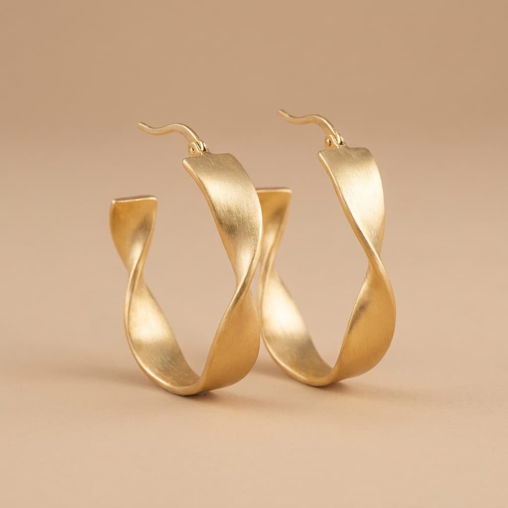 Sculpted Ribbon Hoops