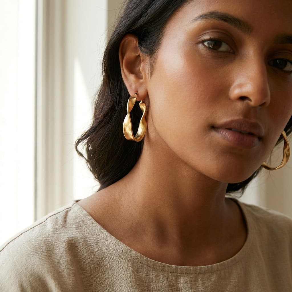 Sculpted Ribbon Hoops