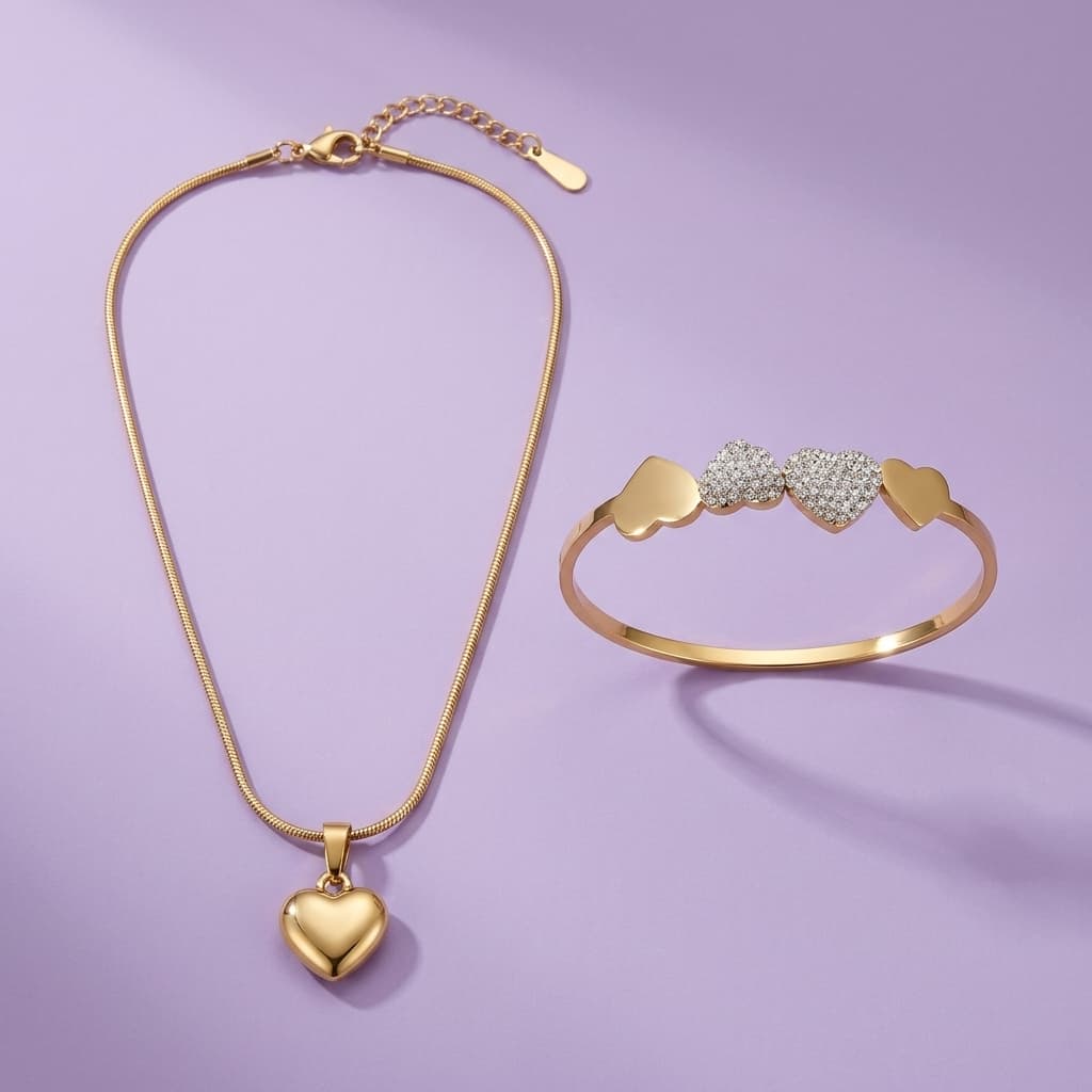Heart Charm Rakhi Gift Combo