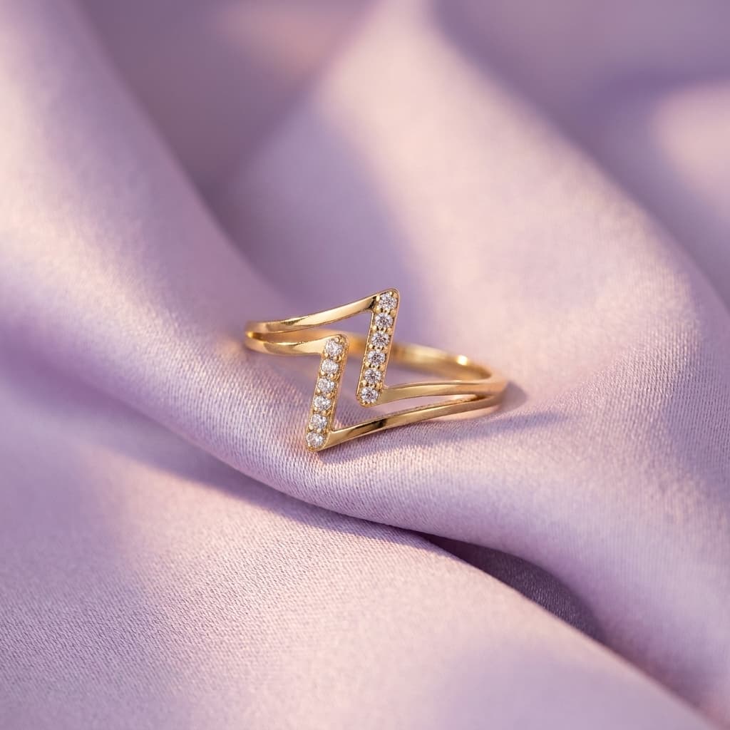 Chevron Crystal Ring