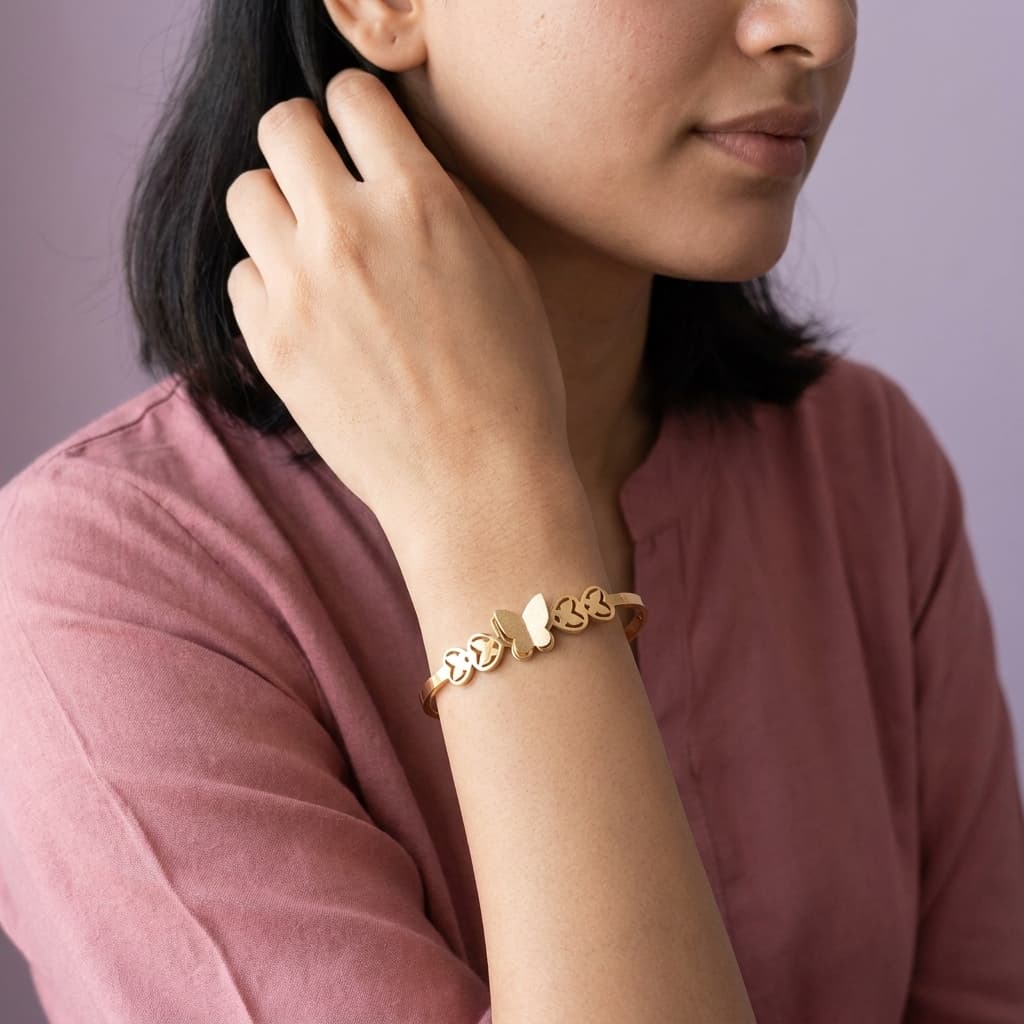 Five Butterfly Dainty Open Cuff