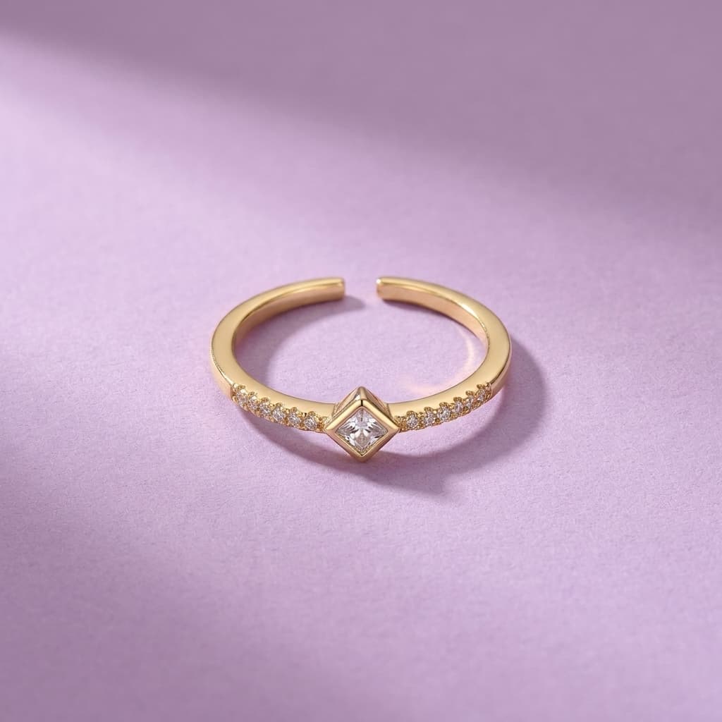 Kite Stone Pave Shoulder Ring
