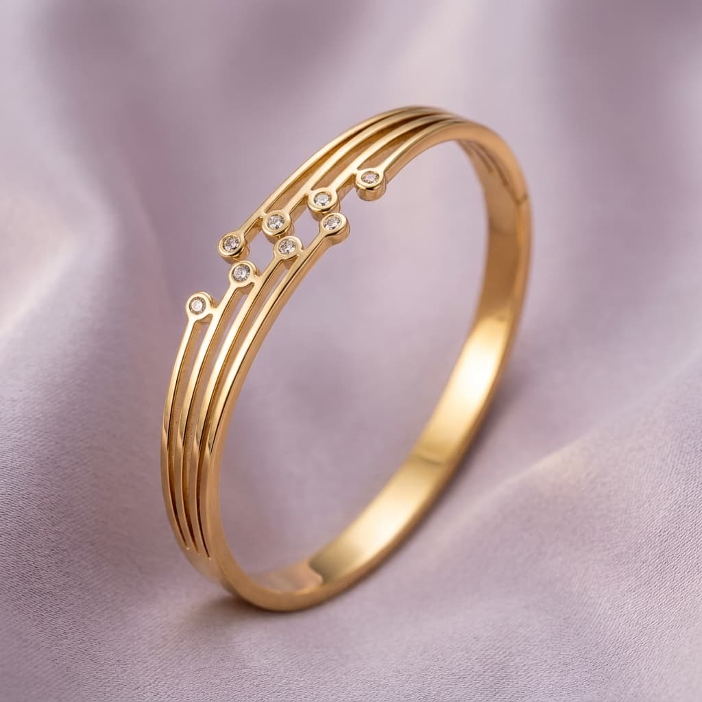 Layered Bar Open Cuff Bracelet