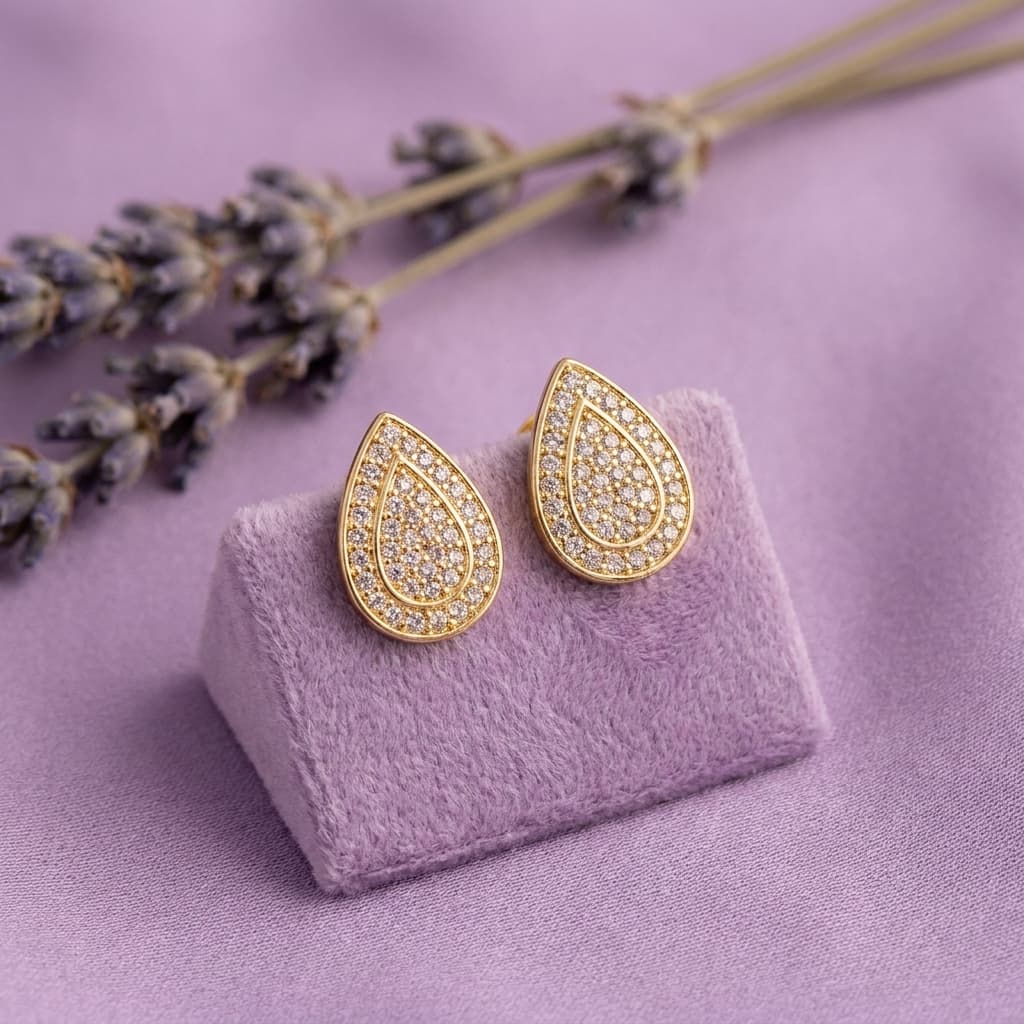 Pavé Teardrop Crystal Stud Earrings