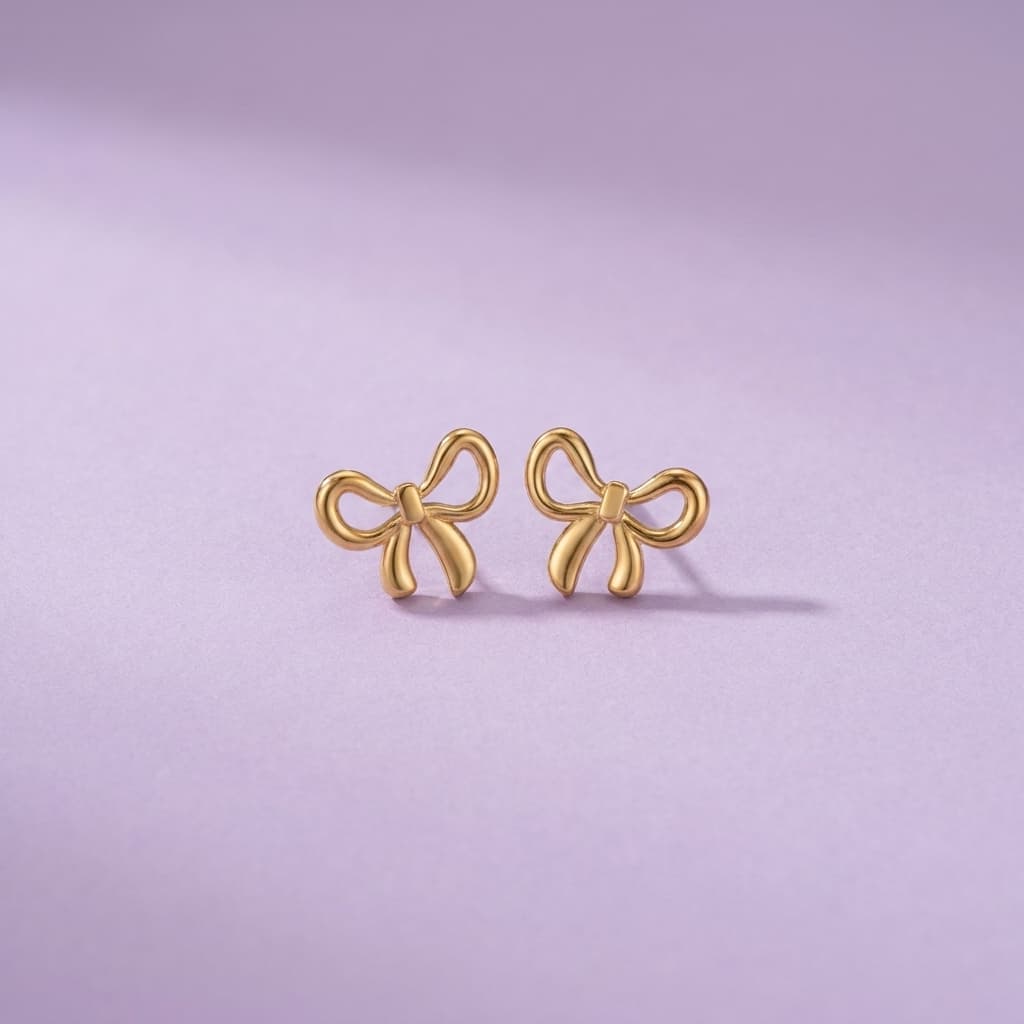 Ribbon Bow Stud Earrings