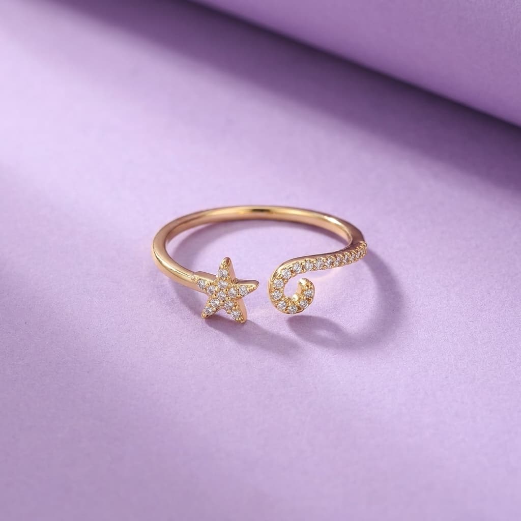 Starfish Spiral Bypass Ring