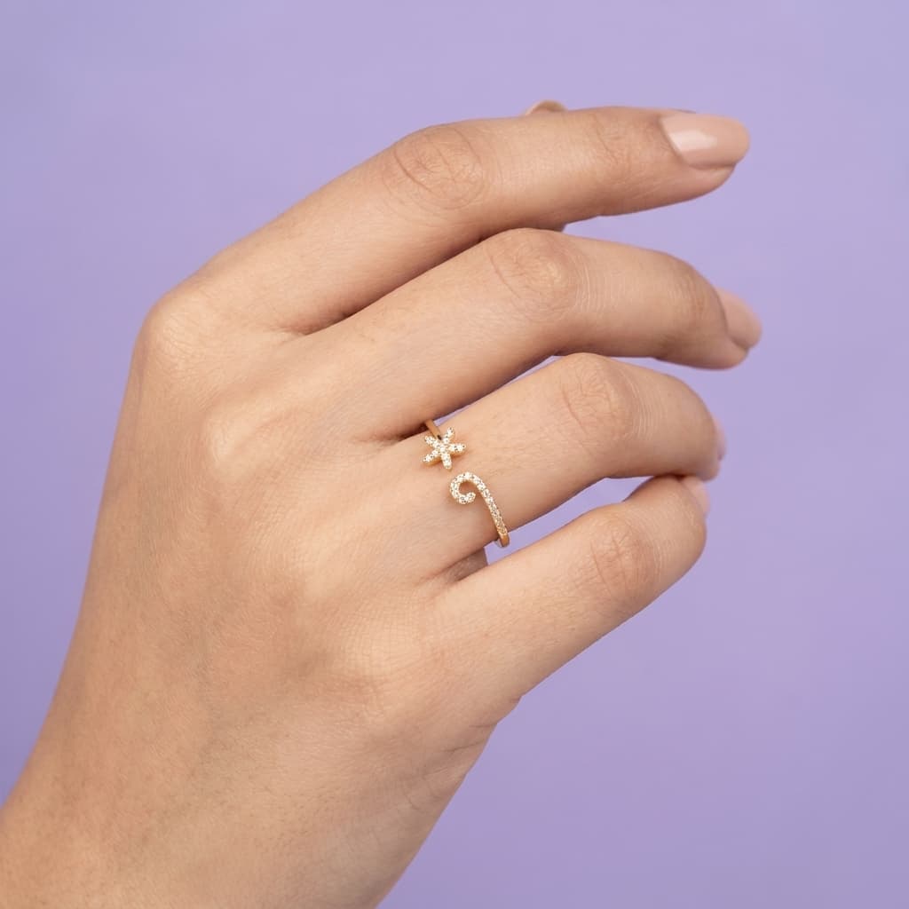Starfish Spiral Bypass Ring