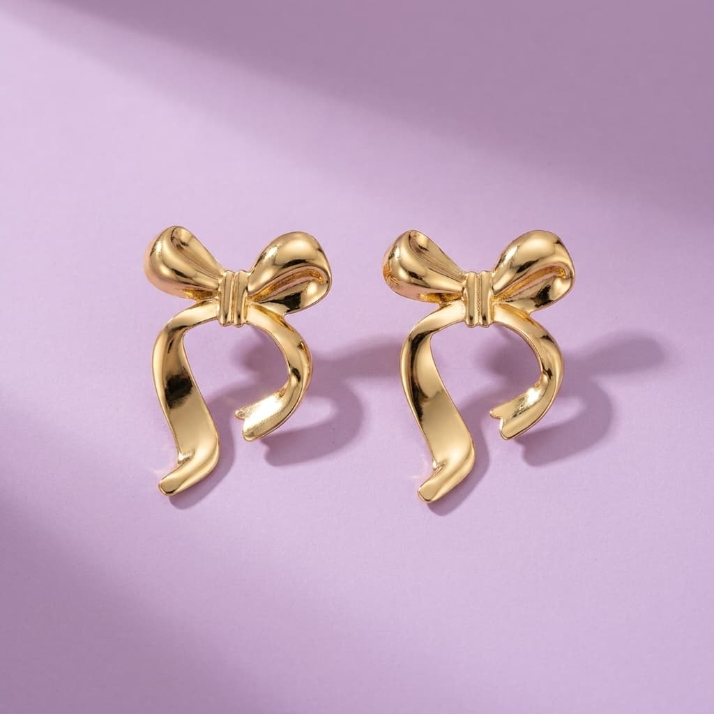 Statement Ribbon Bow Drop Earrings